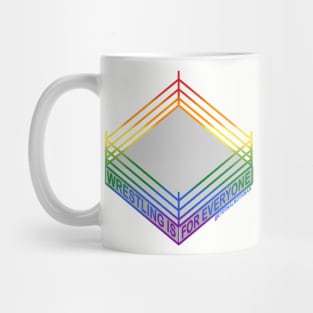 "Wrestling is for Everyone" Rainbow Pride Flag Mug